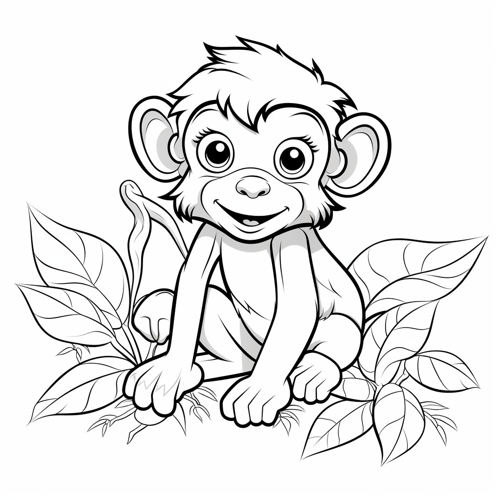 Omalovánky opice k vytisknutí