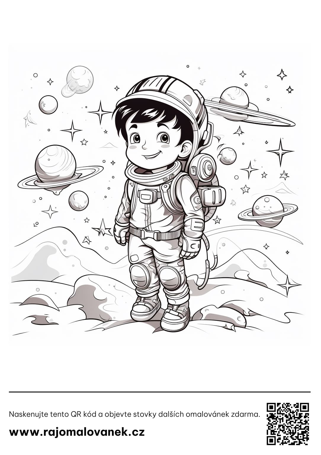 Kosmonaut omalovánky