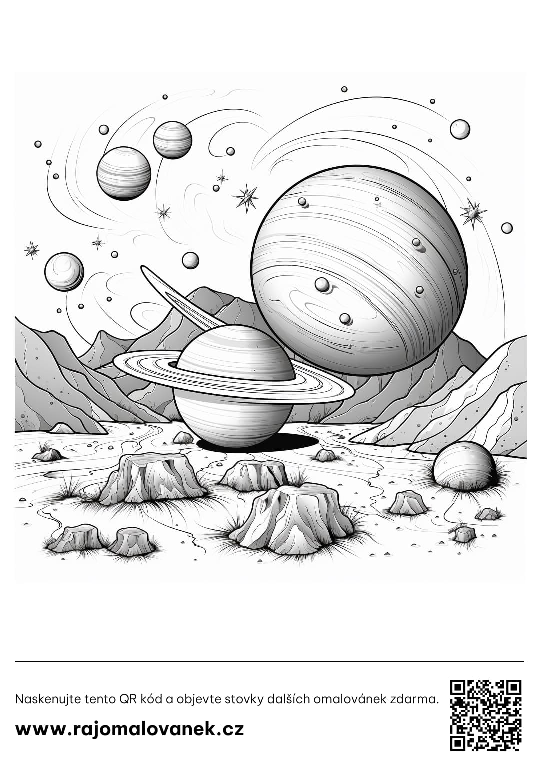 Planety omalovánky