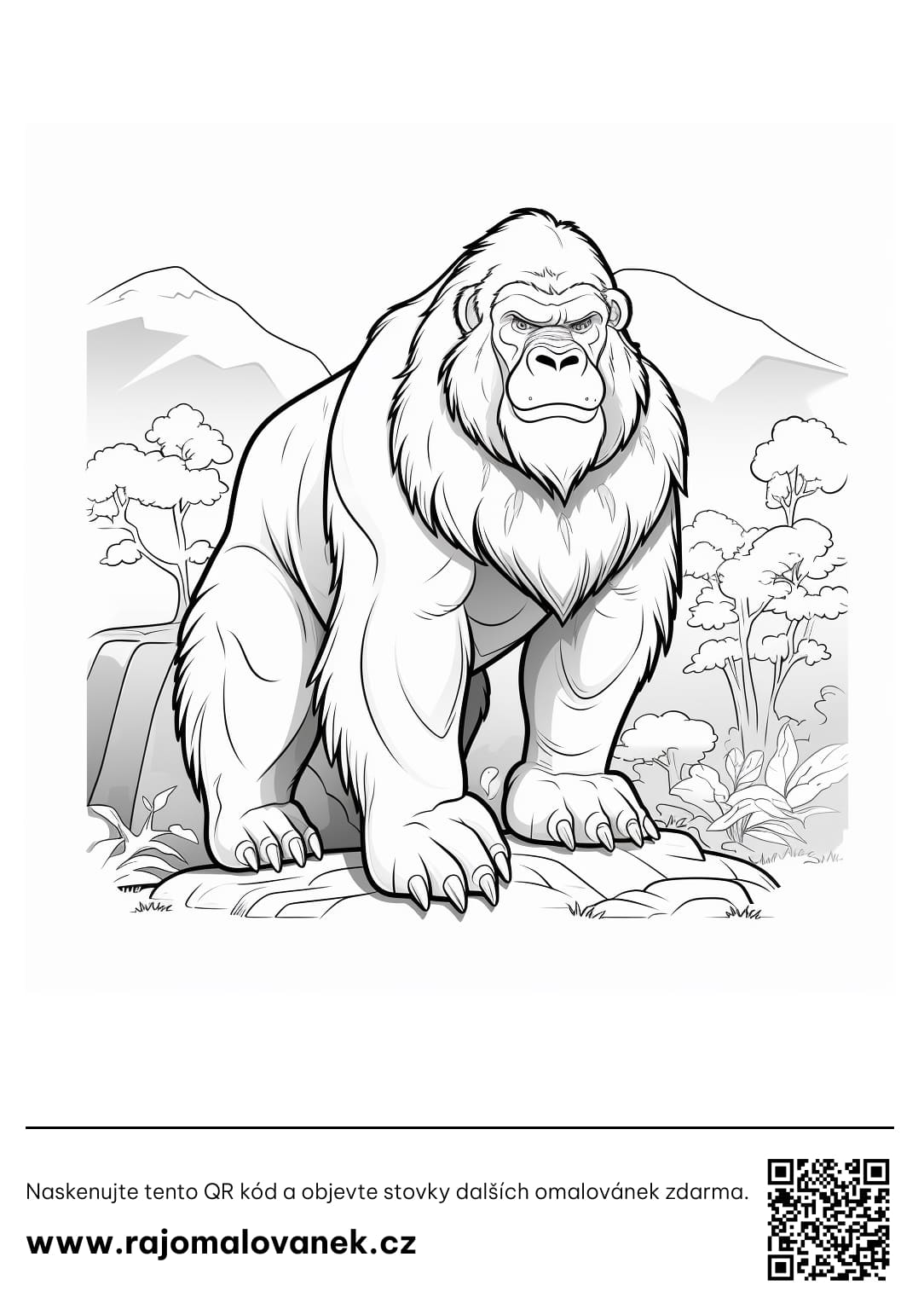 Gorila omalovánky