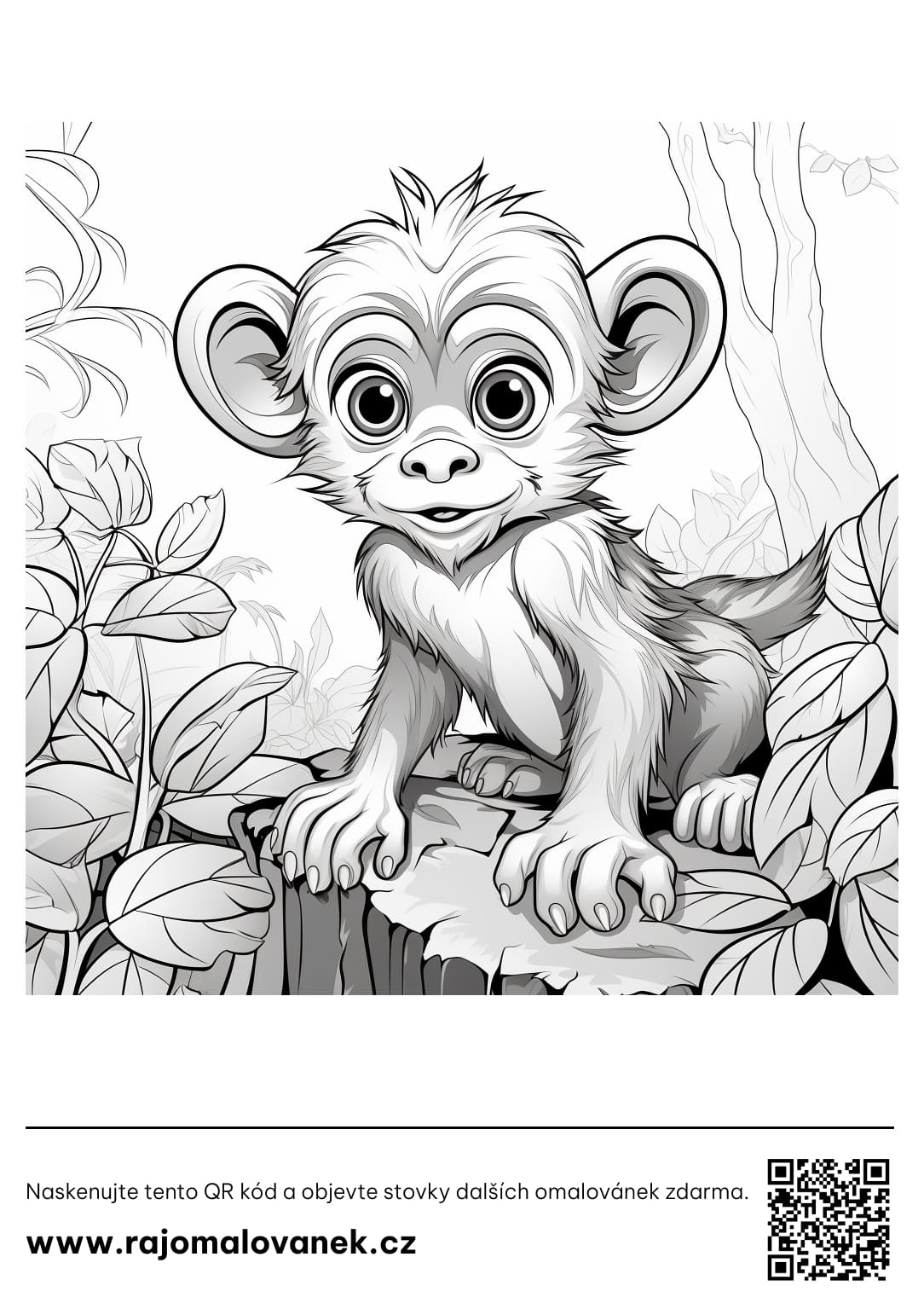 Opice omalovánky
