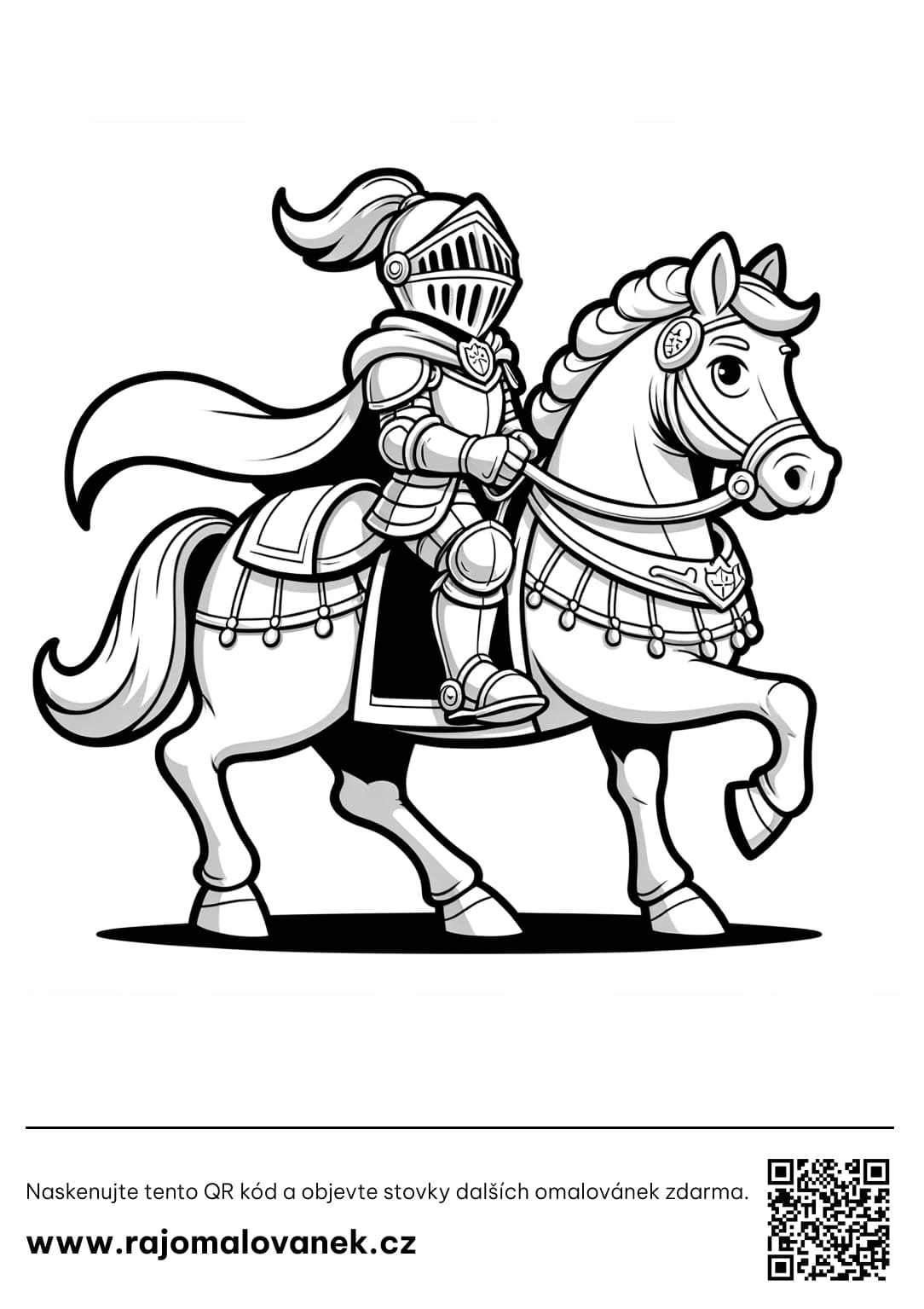 Omalovánka rytíř na koni