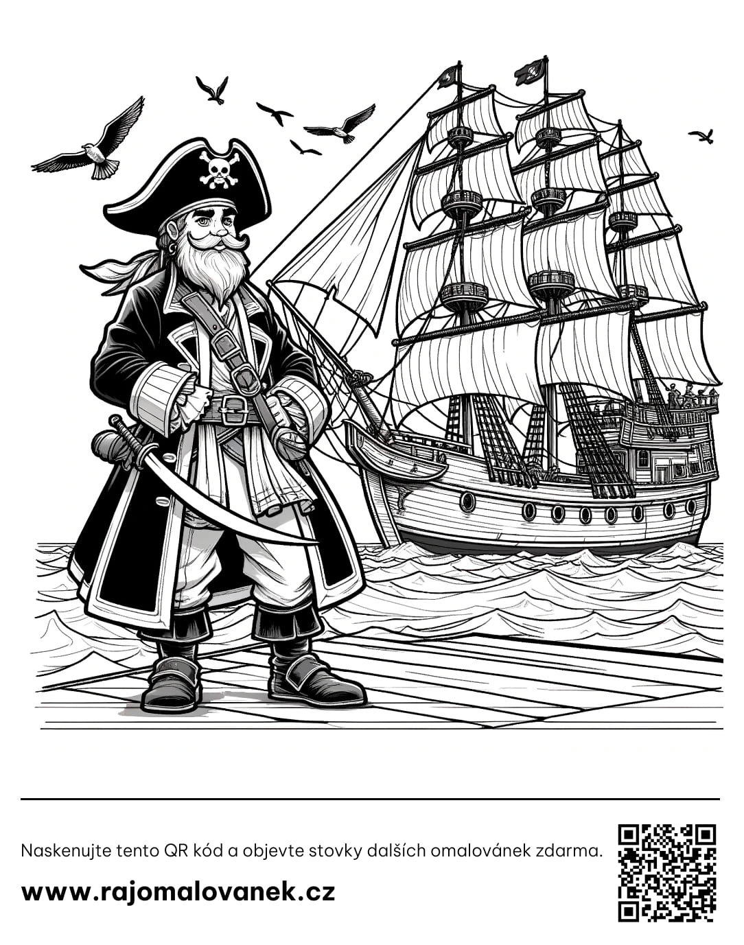 Pirát omalovánka