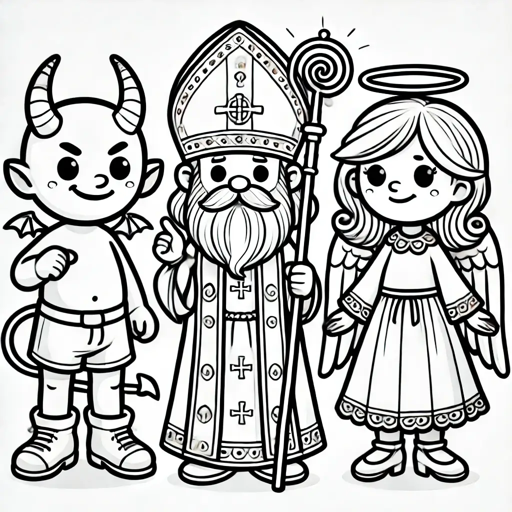 Omalovánky mikuláš a čert