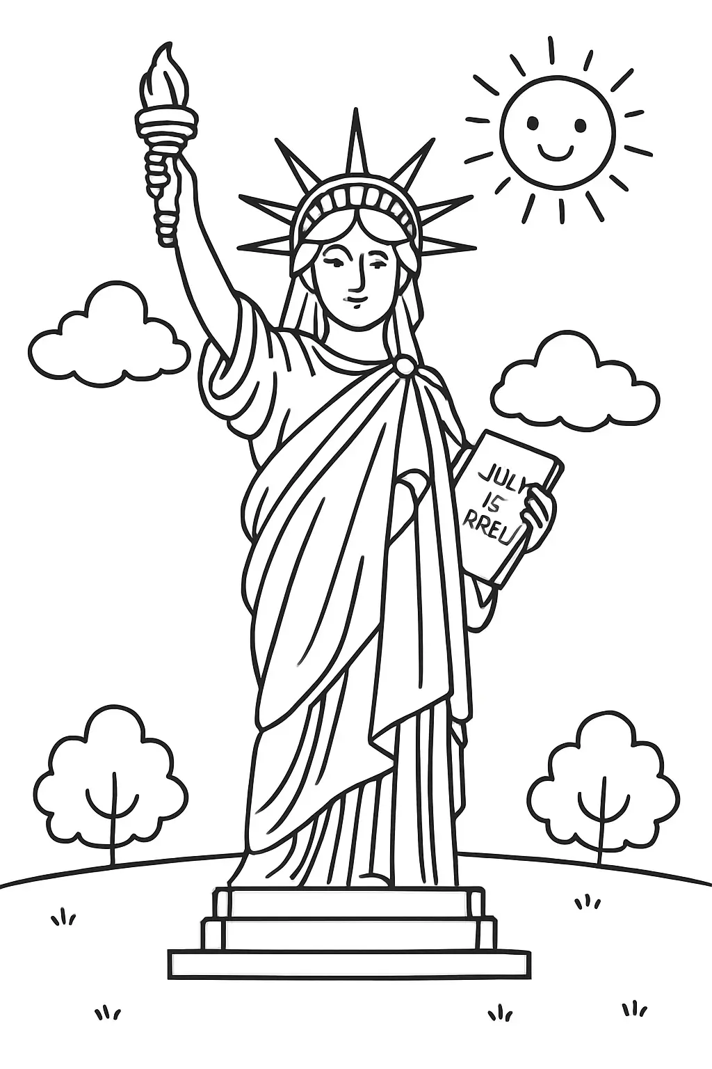 Socha svobody omalovánky