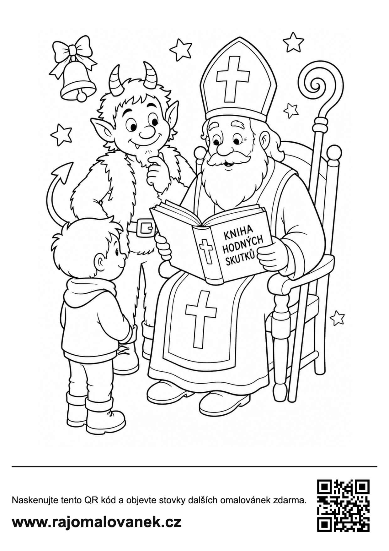 Čert a mikuláš omalovánky